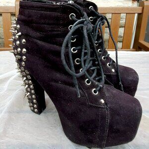Platform spiked heel ankle boots